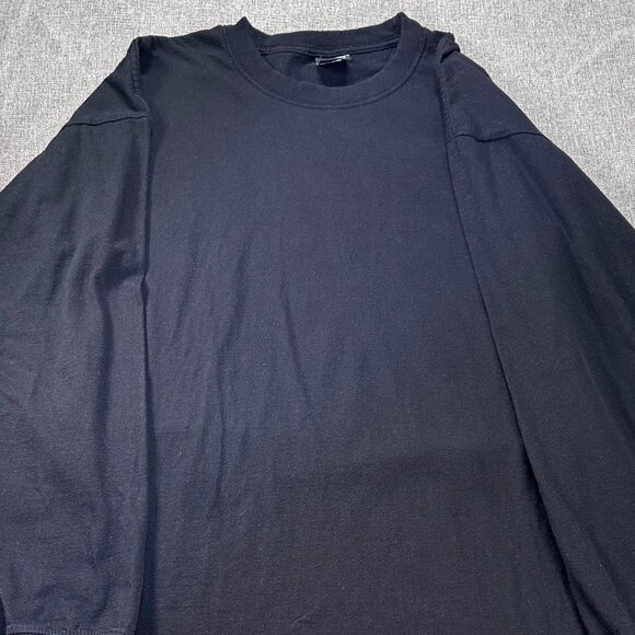 Sada Long Sleeve Shirt Top Men's 2X Crew Neck Black Casual 100% Cotton - Picture 6 of 12